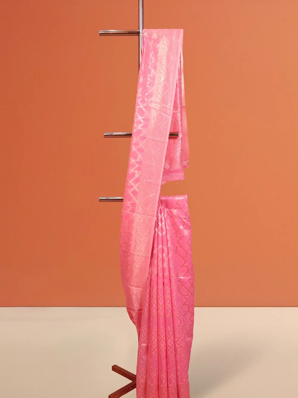 Pink Chanderi Cotton Saree