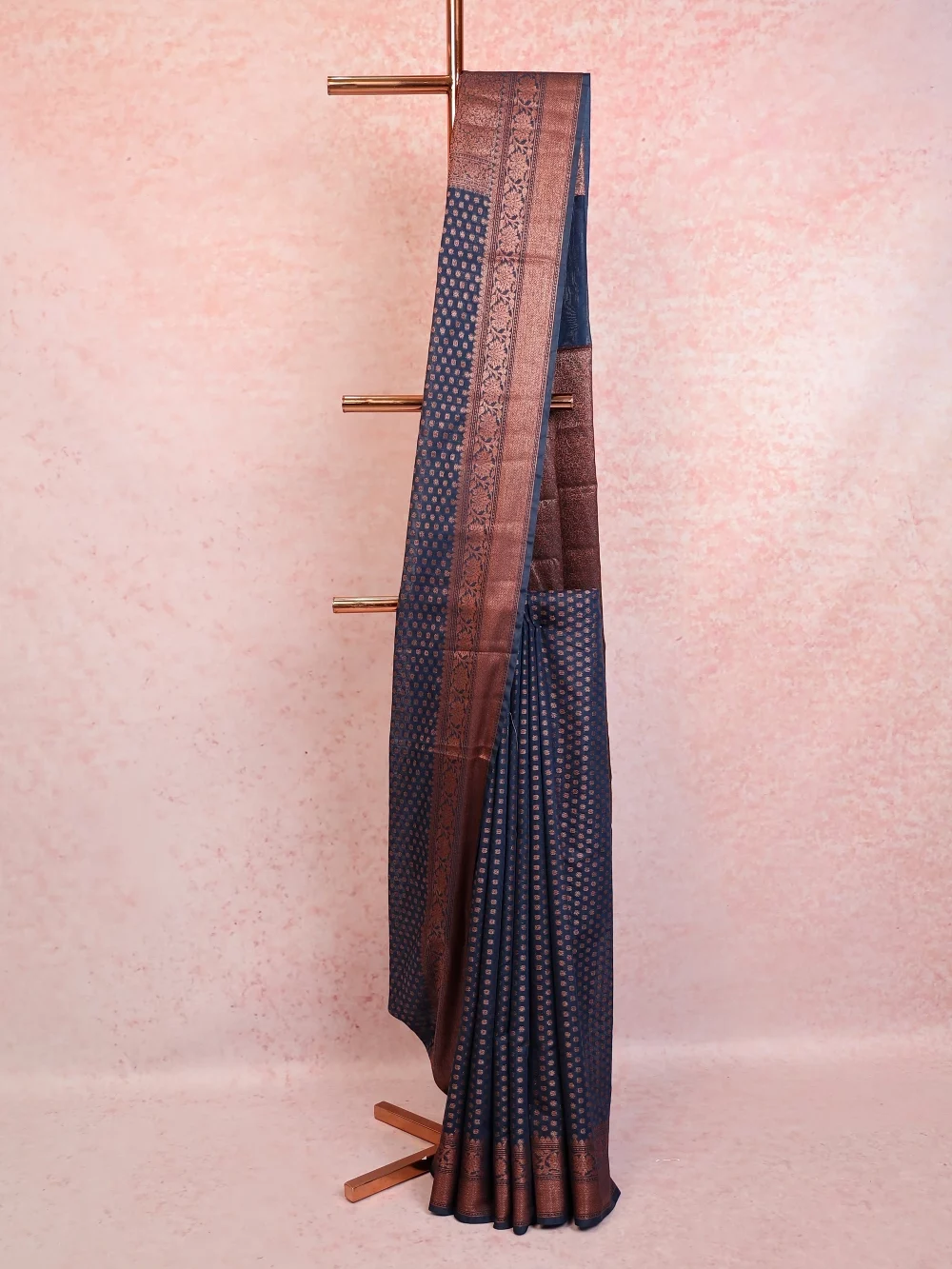 Blue Chanderi Banarasi Saree