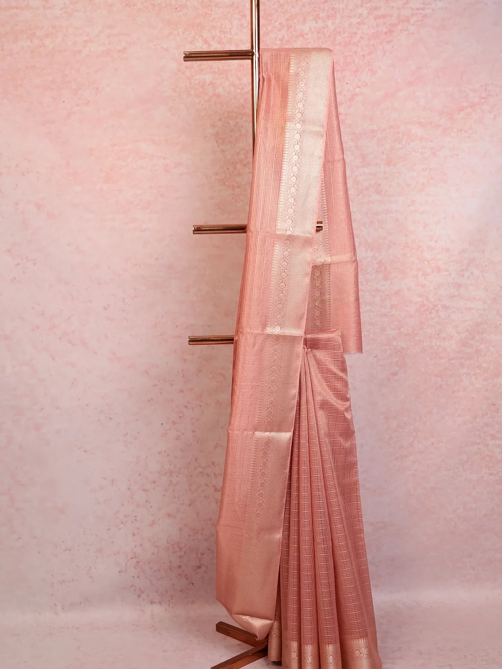 Peach Chanderi Cotton Saree