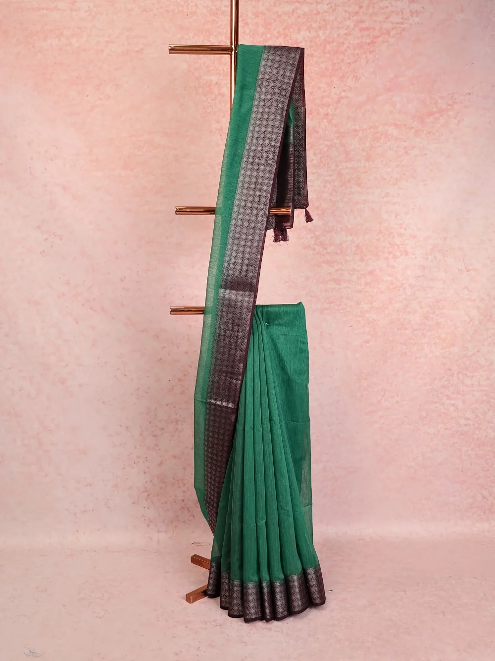 Green Semi Jute Saree