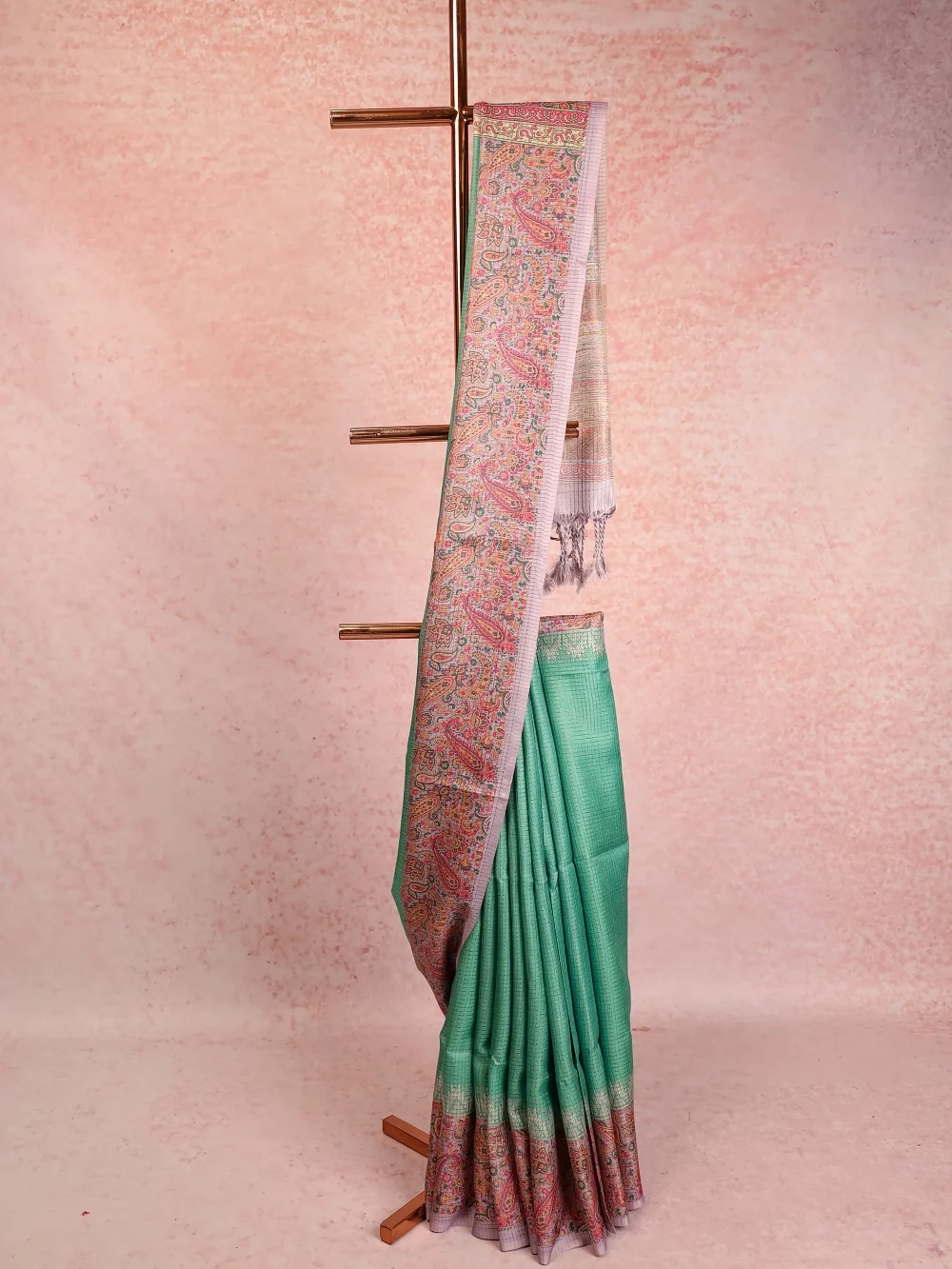 Green Semi Tussar Saree