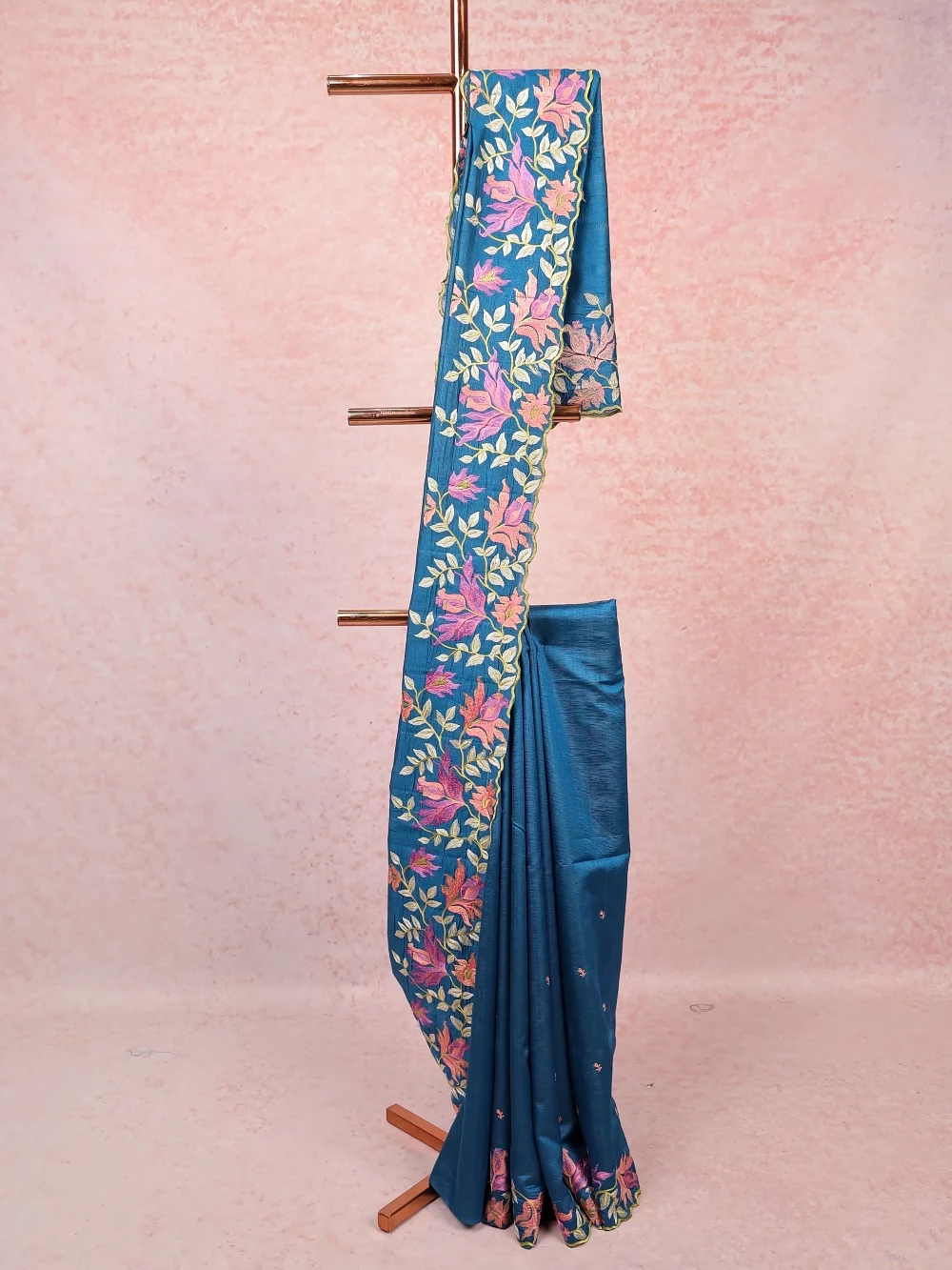 Blue Semi Tussar Saree