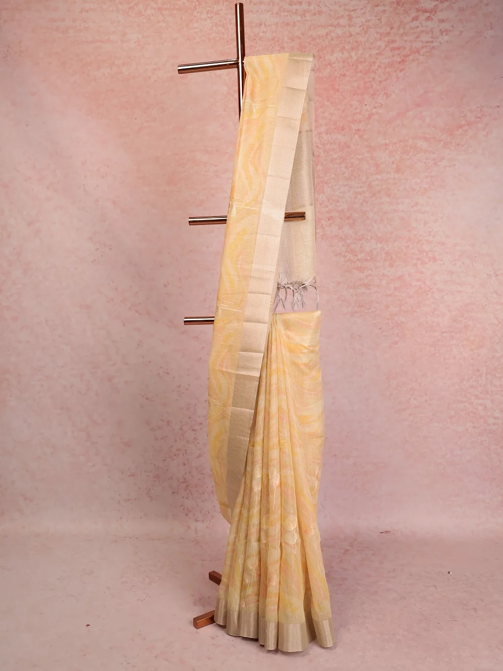 Yellow Semi Tissue Saree