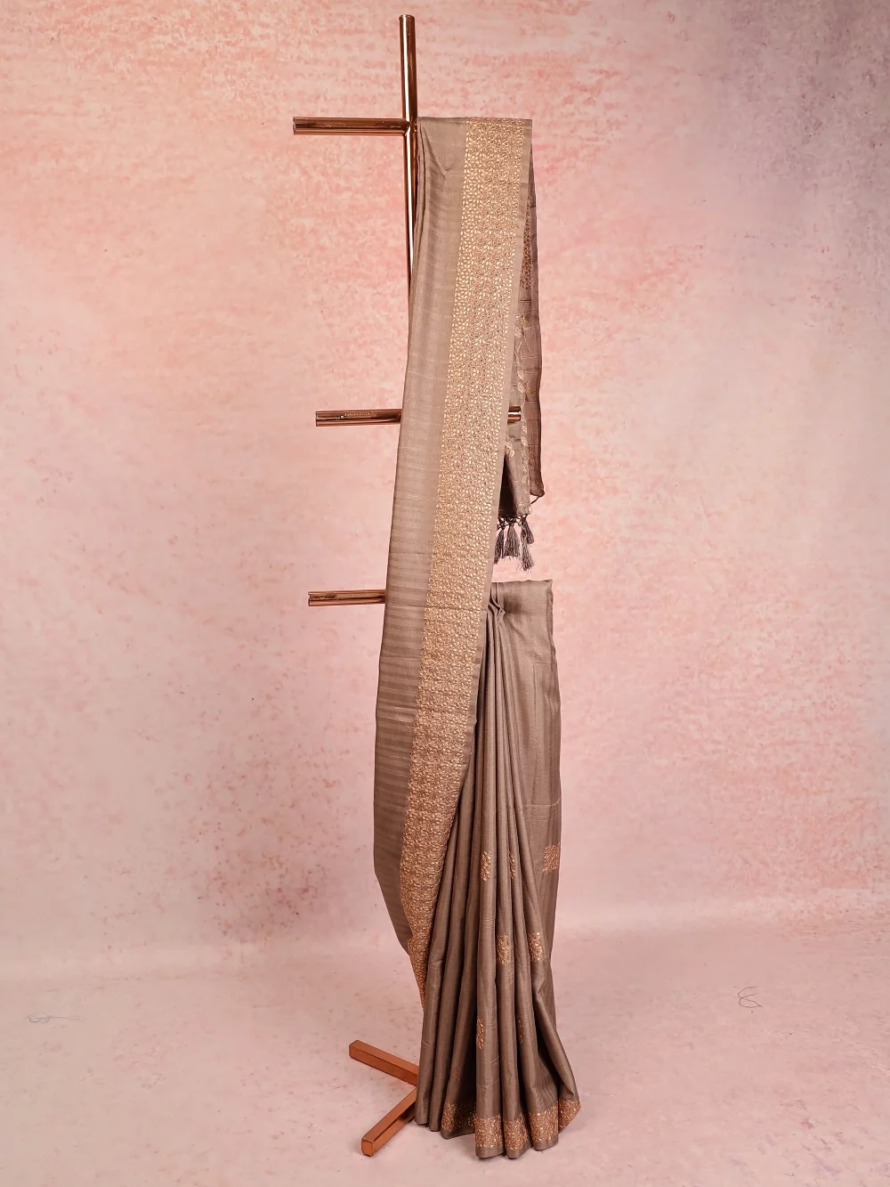 Biscuit Color Semi Tussar Saree