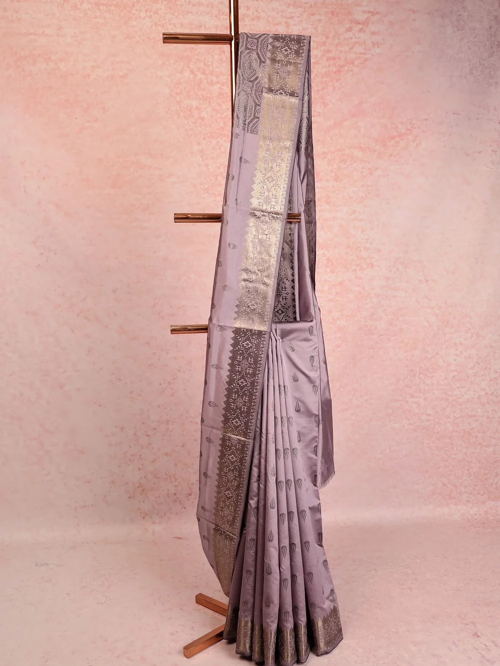 Light Purple Semi Silk Saree
