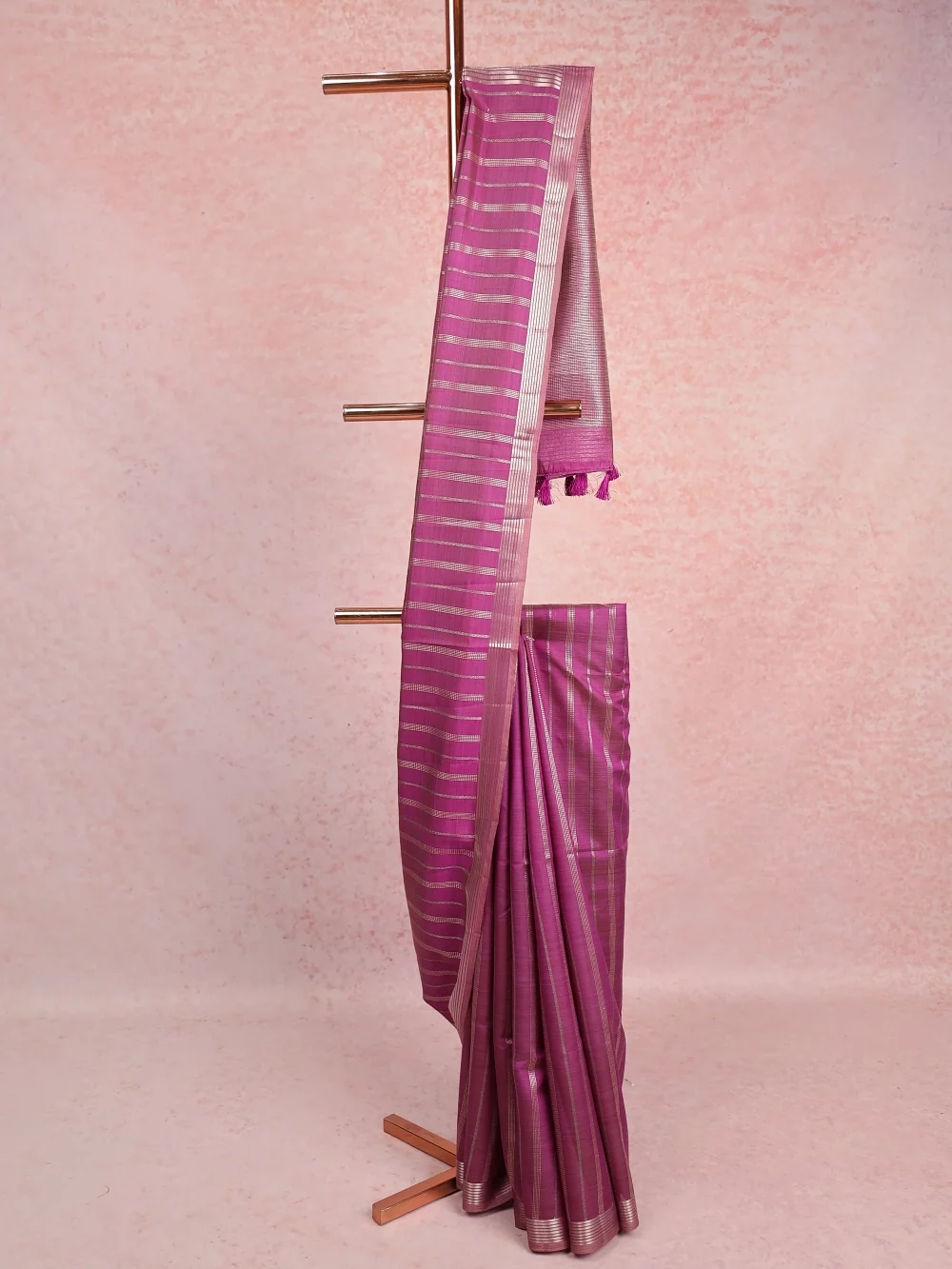 Purple Semi Tussar Saree