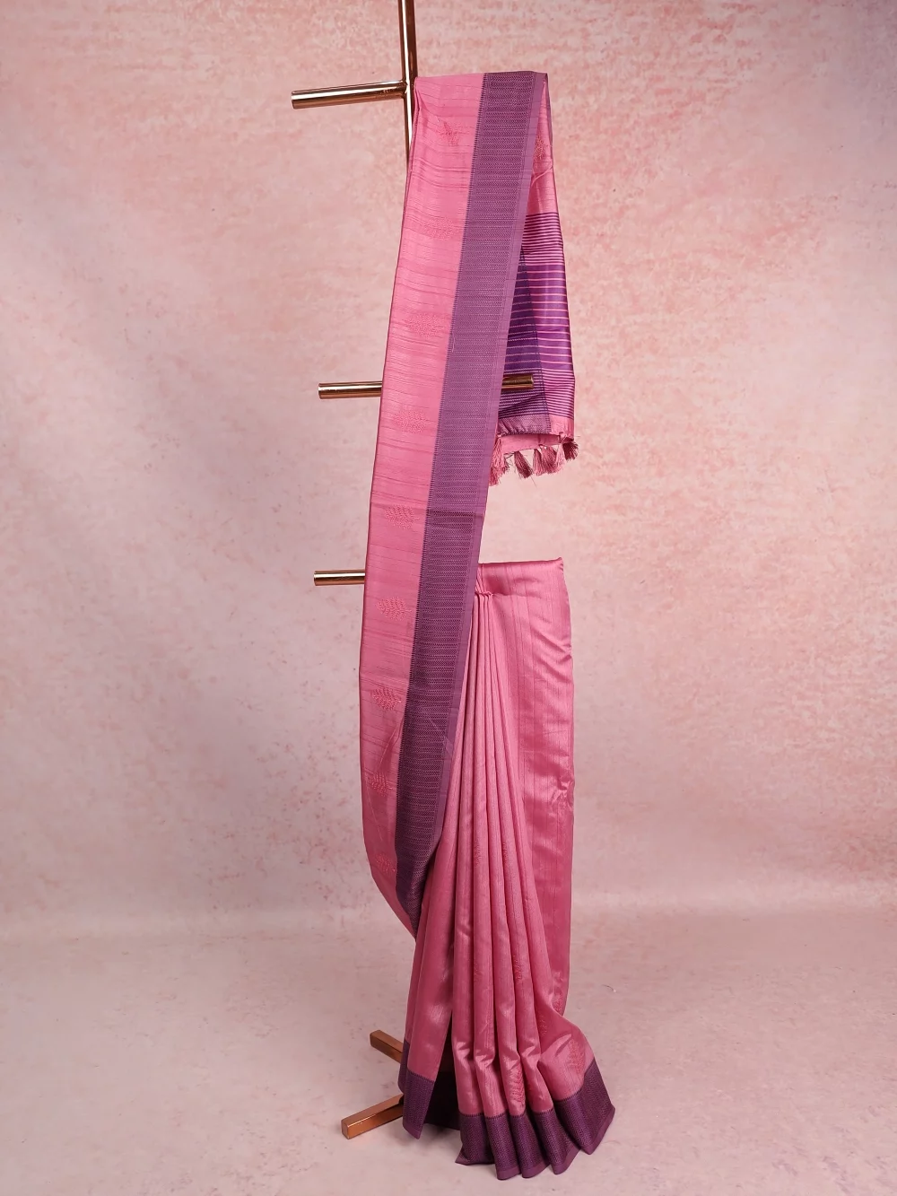 Onion Pink Semi Silk Saree