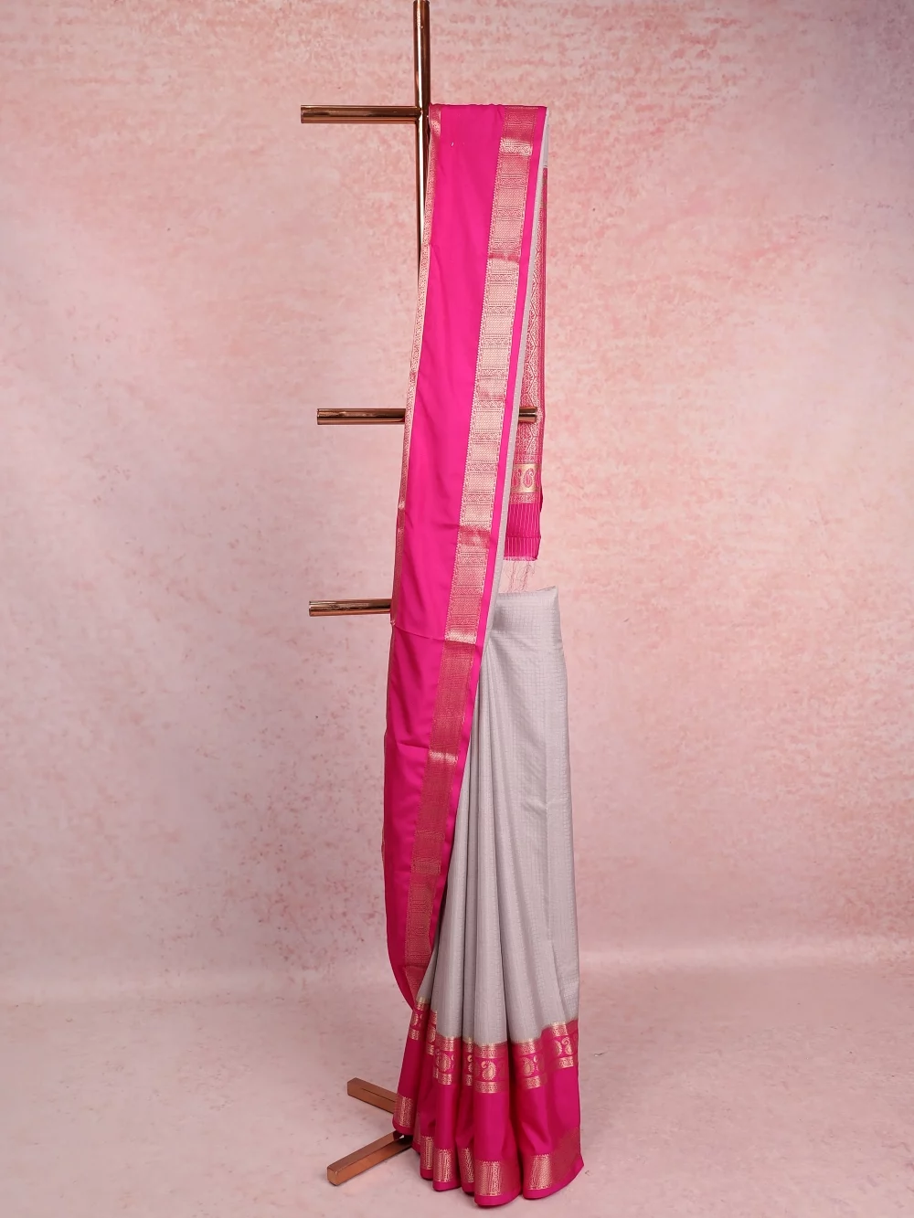 Ash Semi Banarasi Saree
