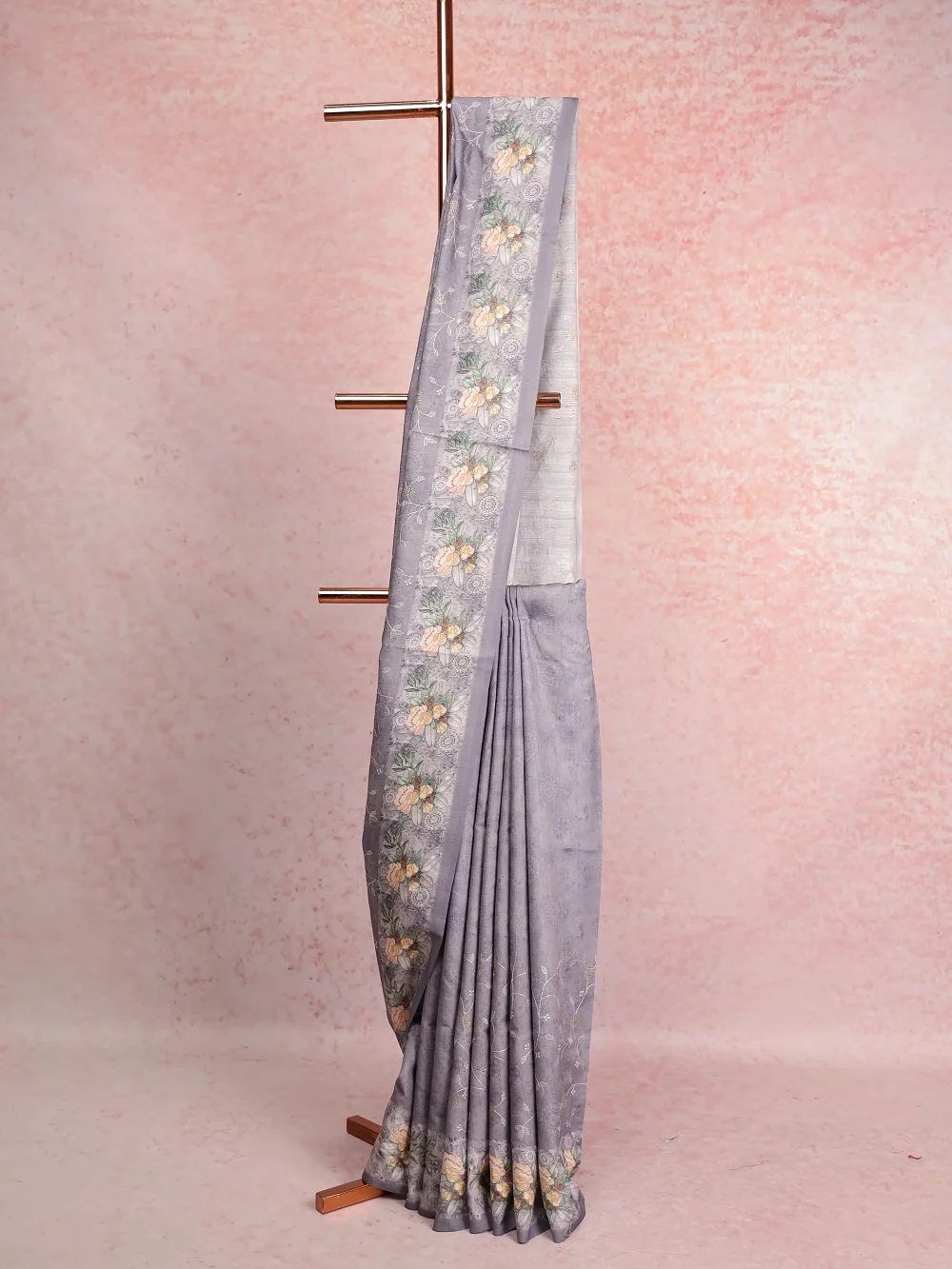 Ash Semi Tussar Saree