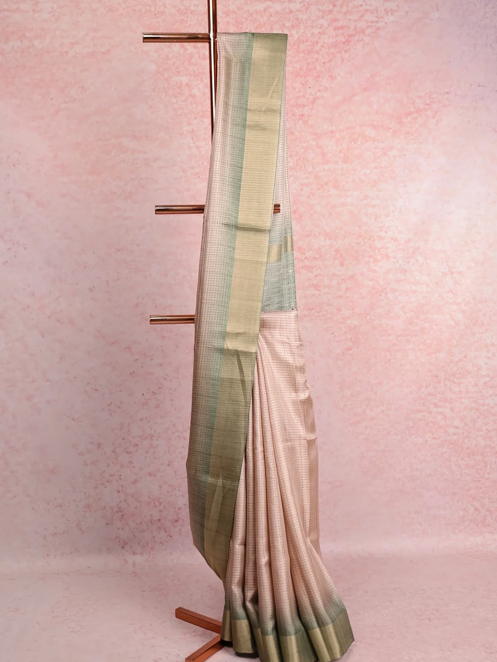 Light Pink Semi Tussar Saree