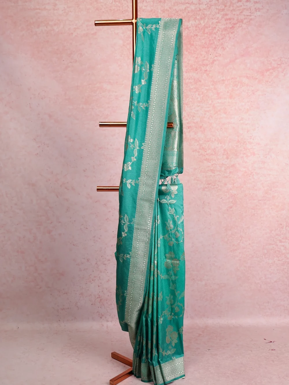 Light Green Semi Jute Saree