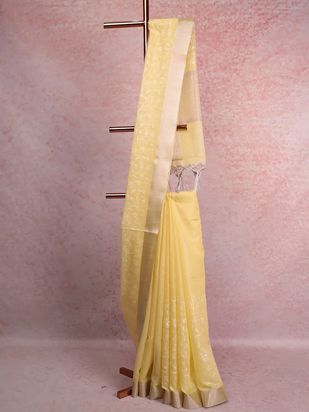 Yellow Semi Tissue Saree