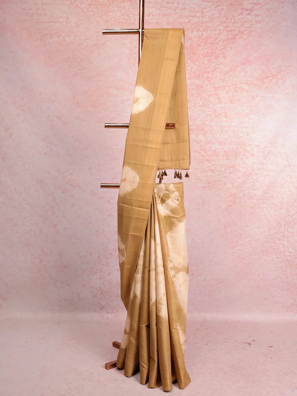 Cream Semi Tussar Saree