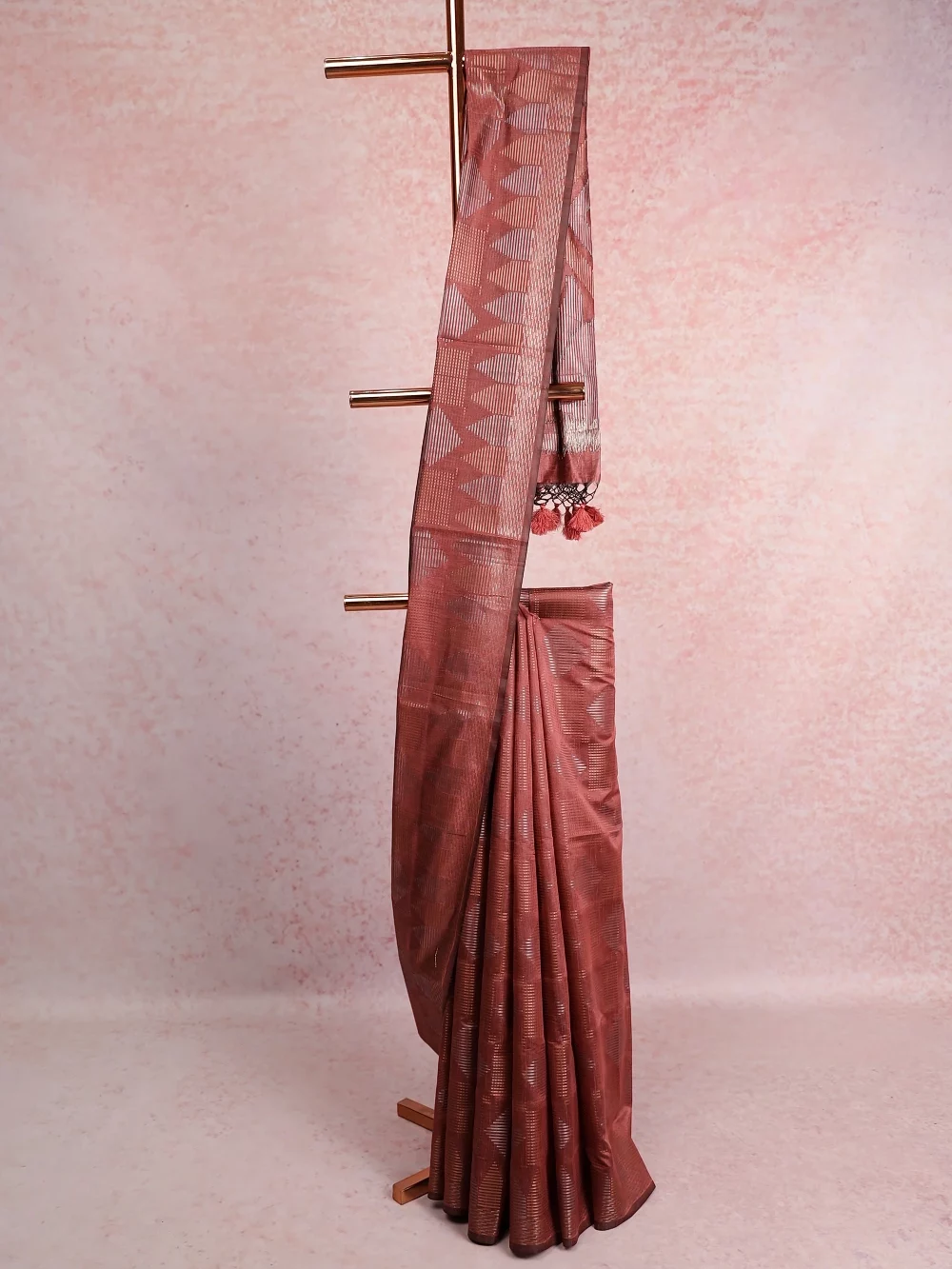 Brown Semi Jute Saree