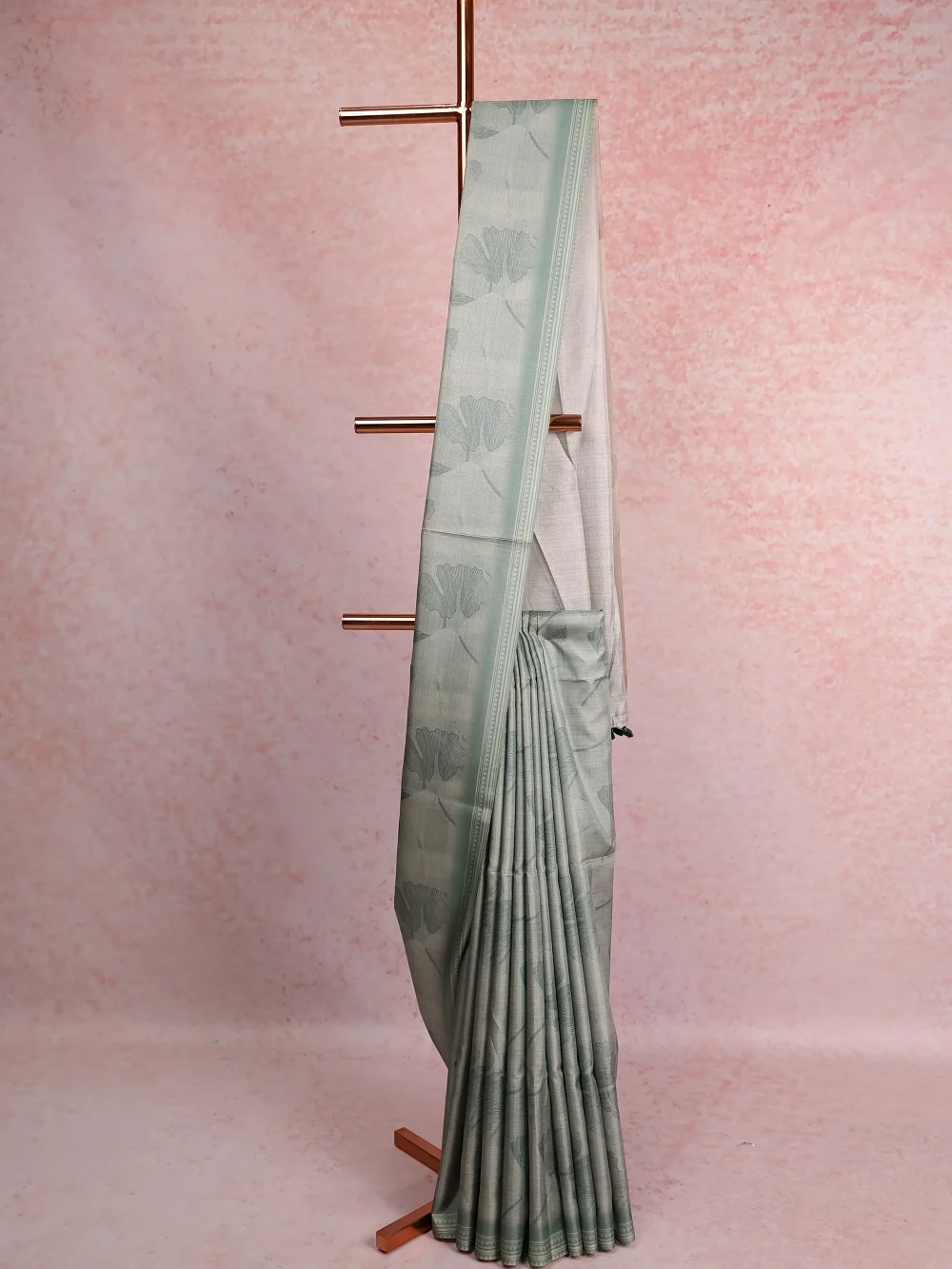 Light Green Semi Tussar Saree