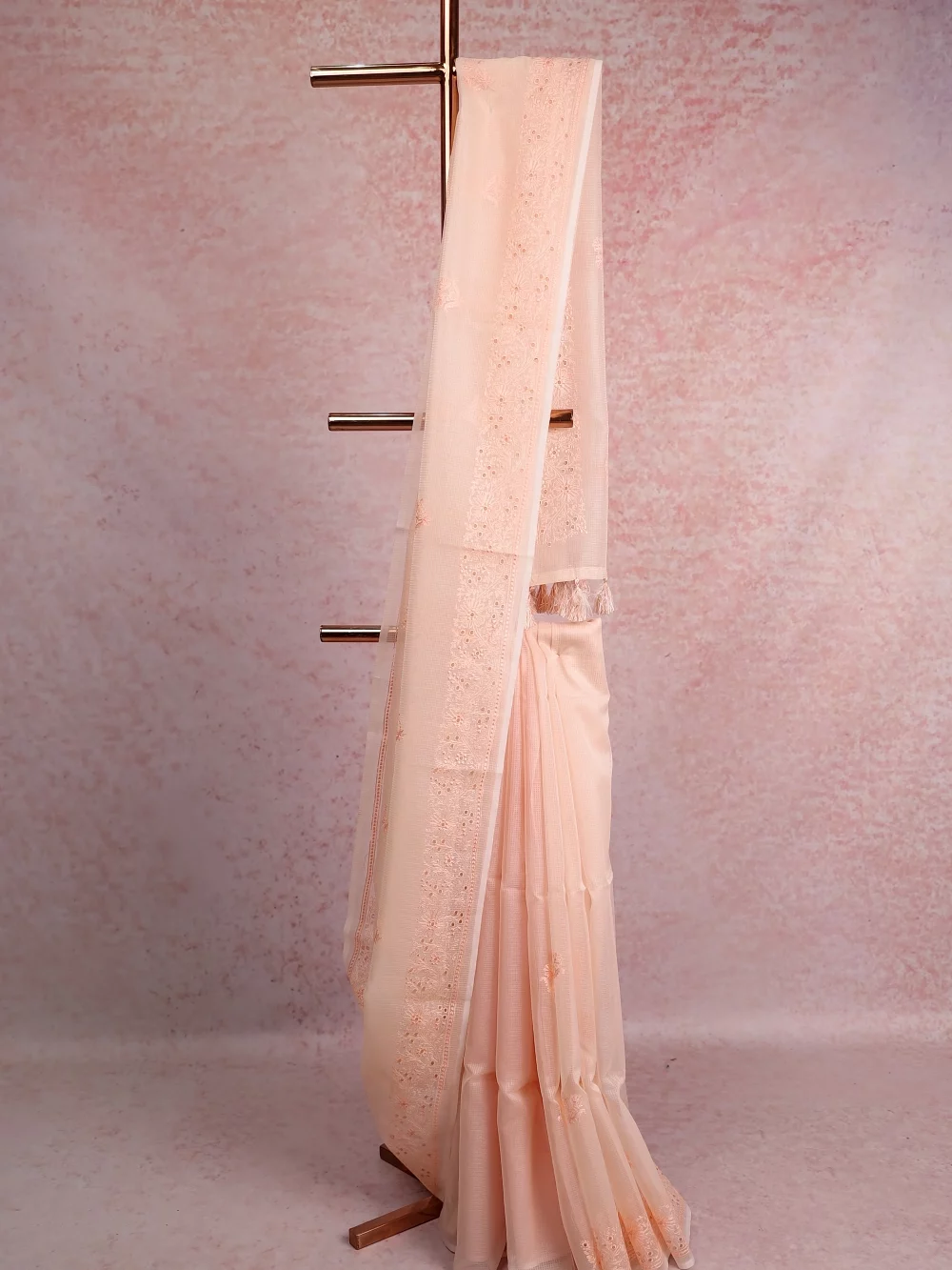 Light Peach Kota Saree