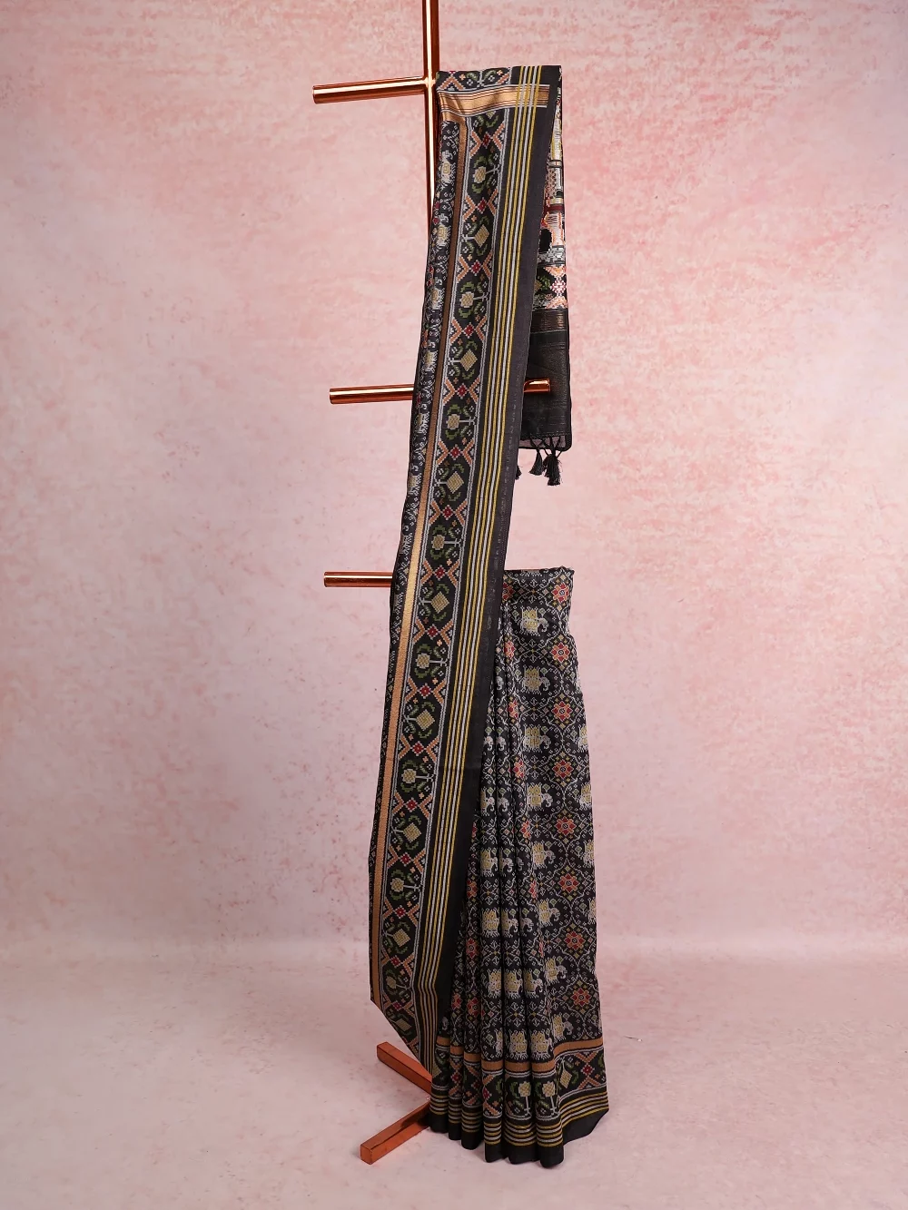 Black Cotton Silk Saree