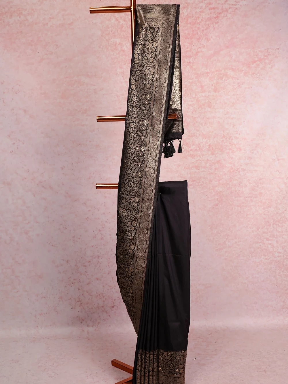 Black Semi Tussar Saree