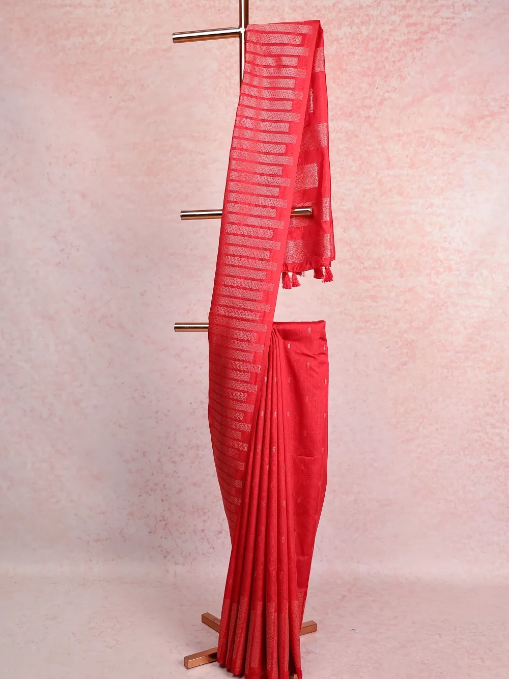 Chilly Red Semi Silk Saree