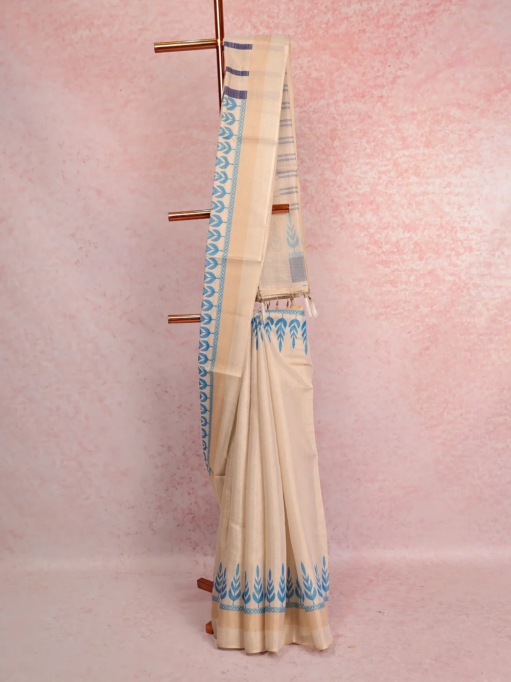 Cream Semi Tissue Saree