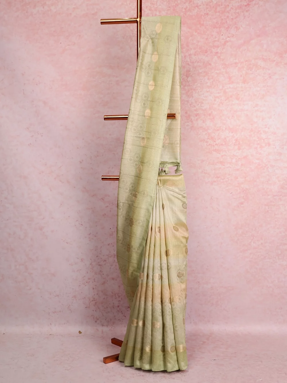 Pista Green Semi Jute Saree