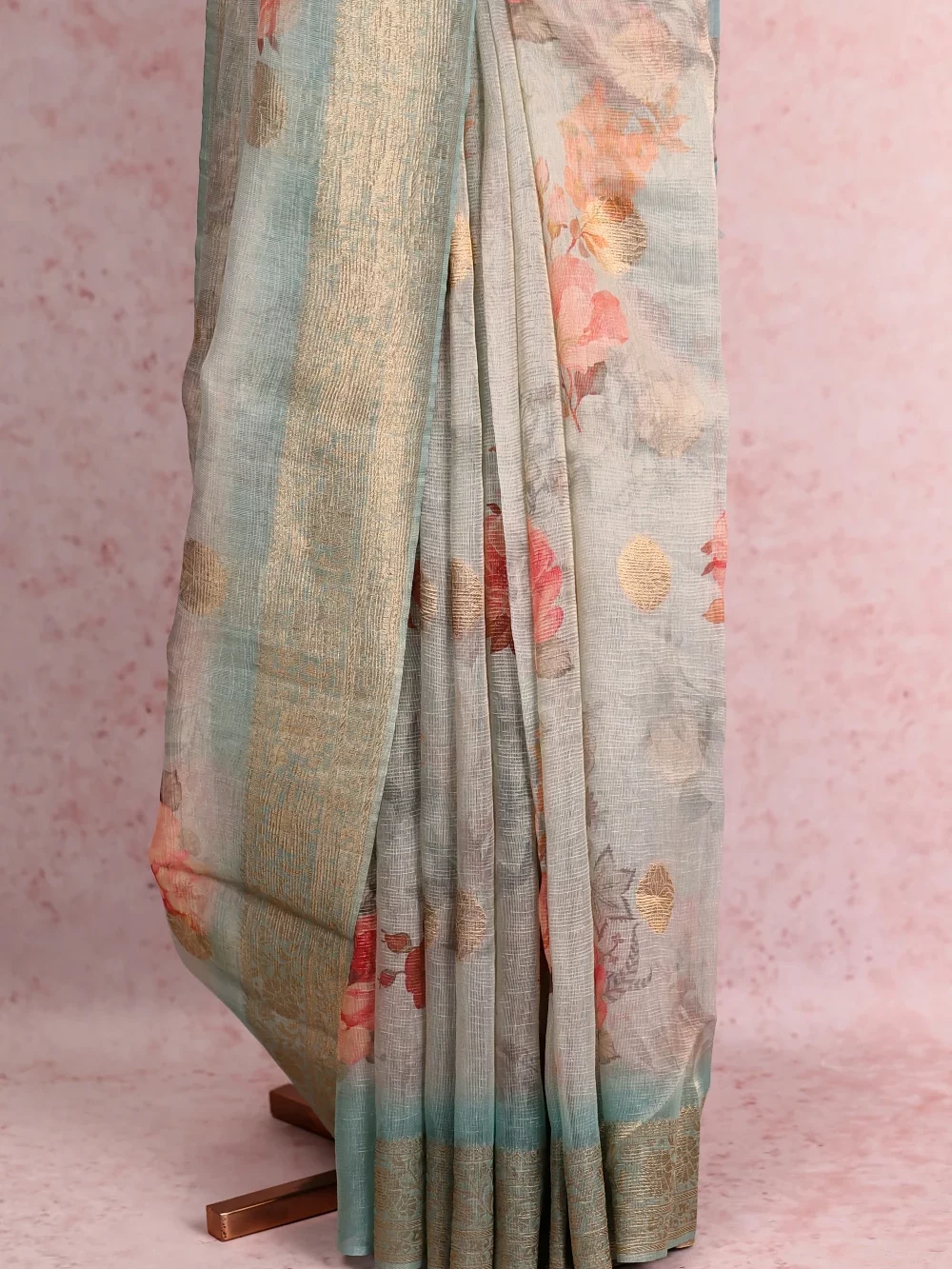 Pastel Green Semi Tissue Organza Saree