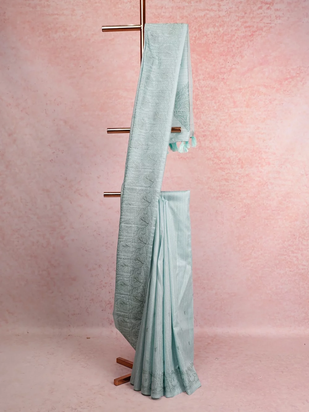 Pastel Green Semi Jute Saree