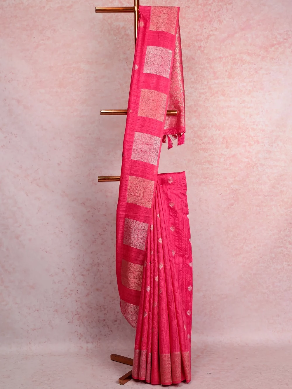 Magenta Semi Jute Saree