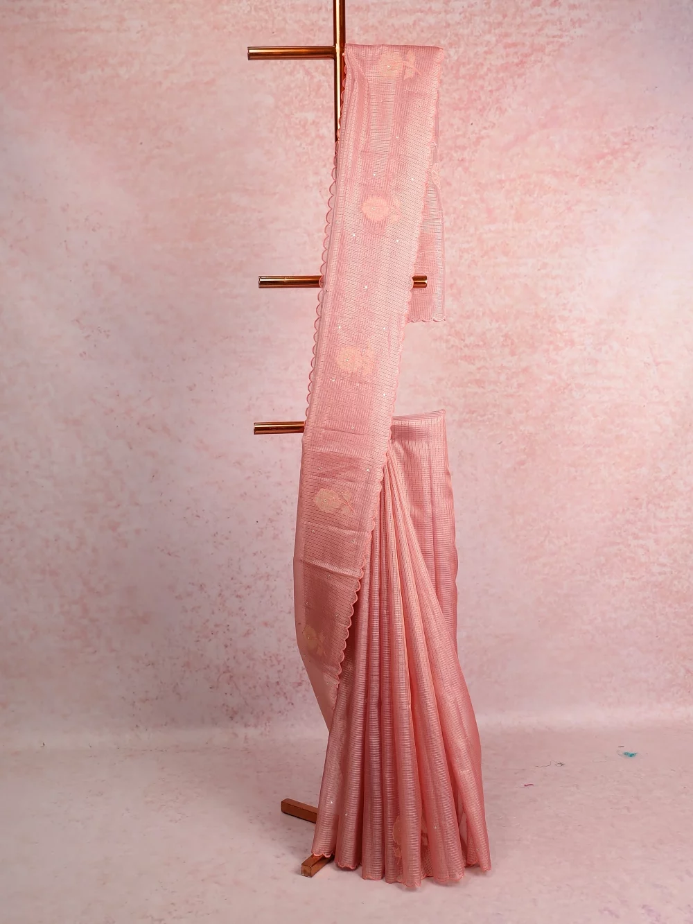 Onion Pink Semi Tissue Saree