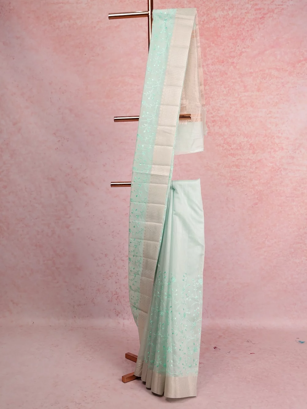 Pista Green Semi Jute Saree