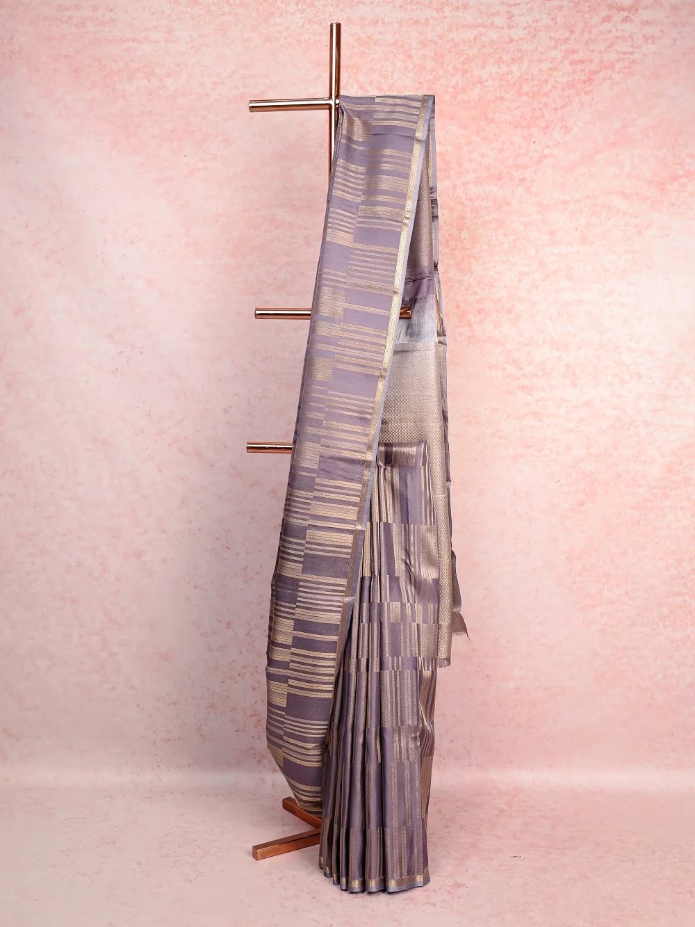 Ash Kancheepuram Silk Saree