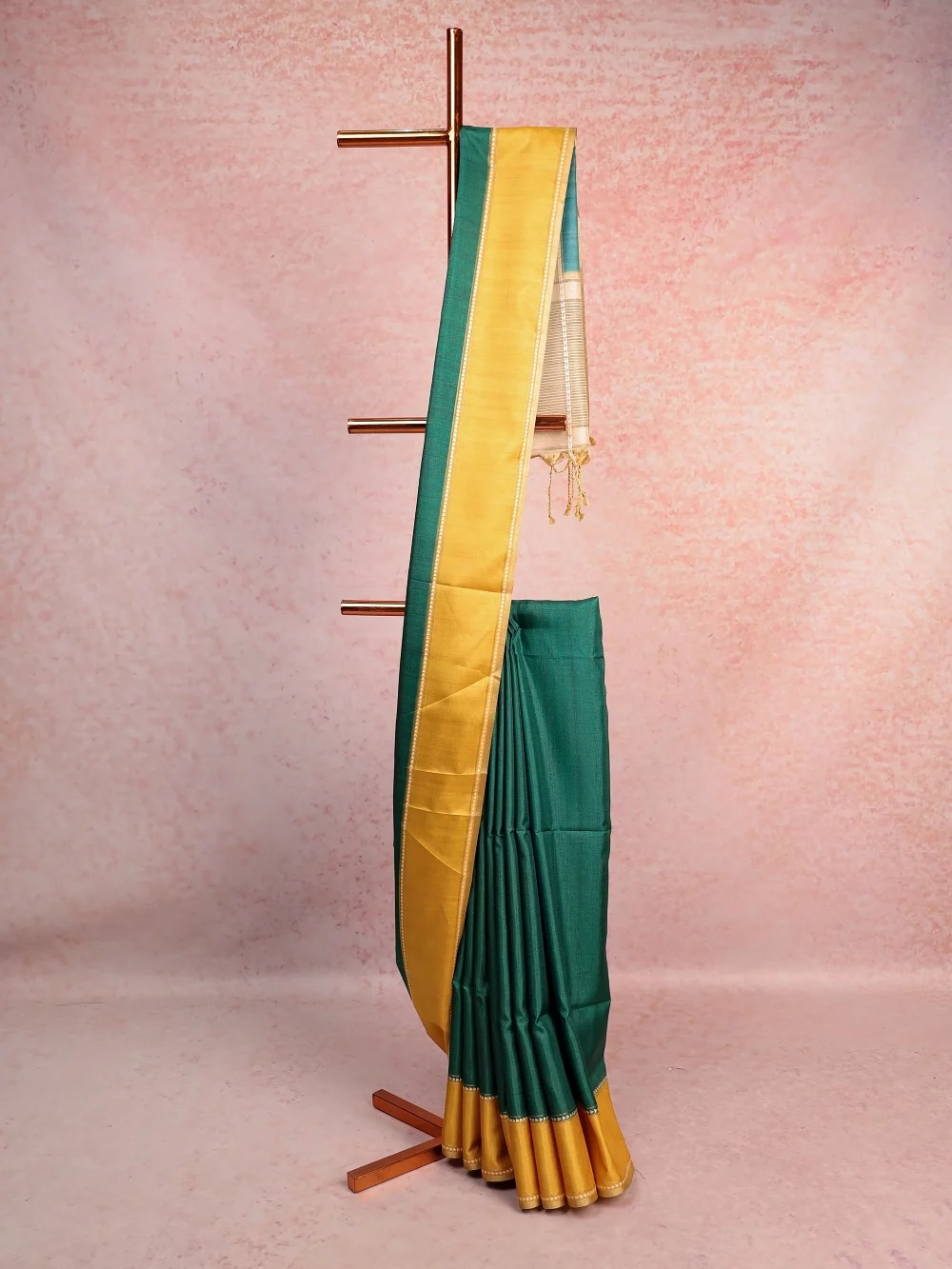 Green Semi Tussar Saree
