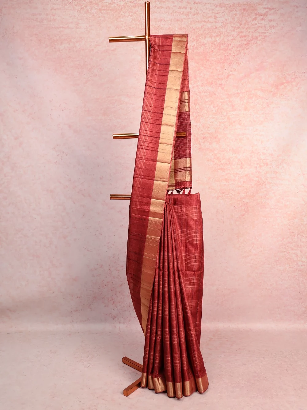 Brown Semi Jute Saree