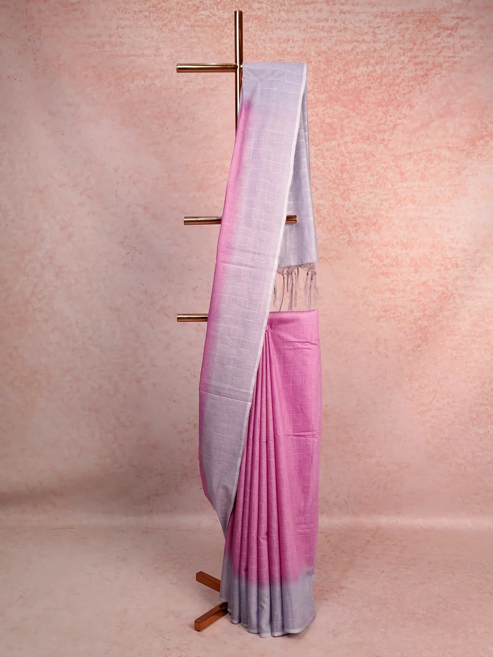 Pink Semi Tussar Saree