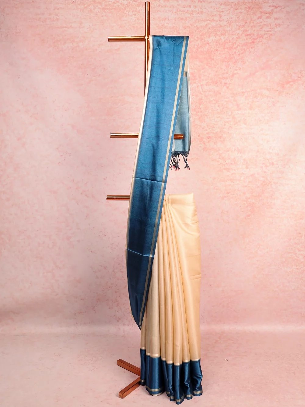 SAndal Semi Tussar Saree