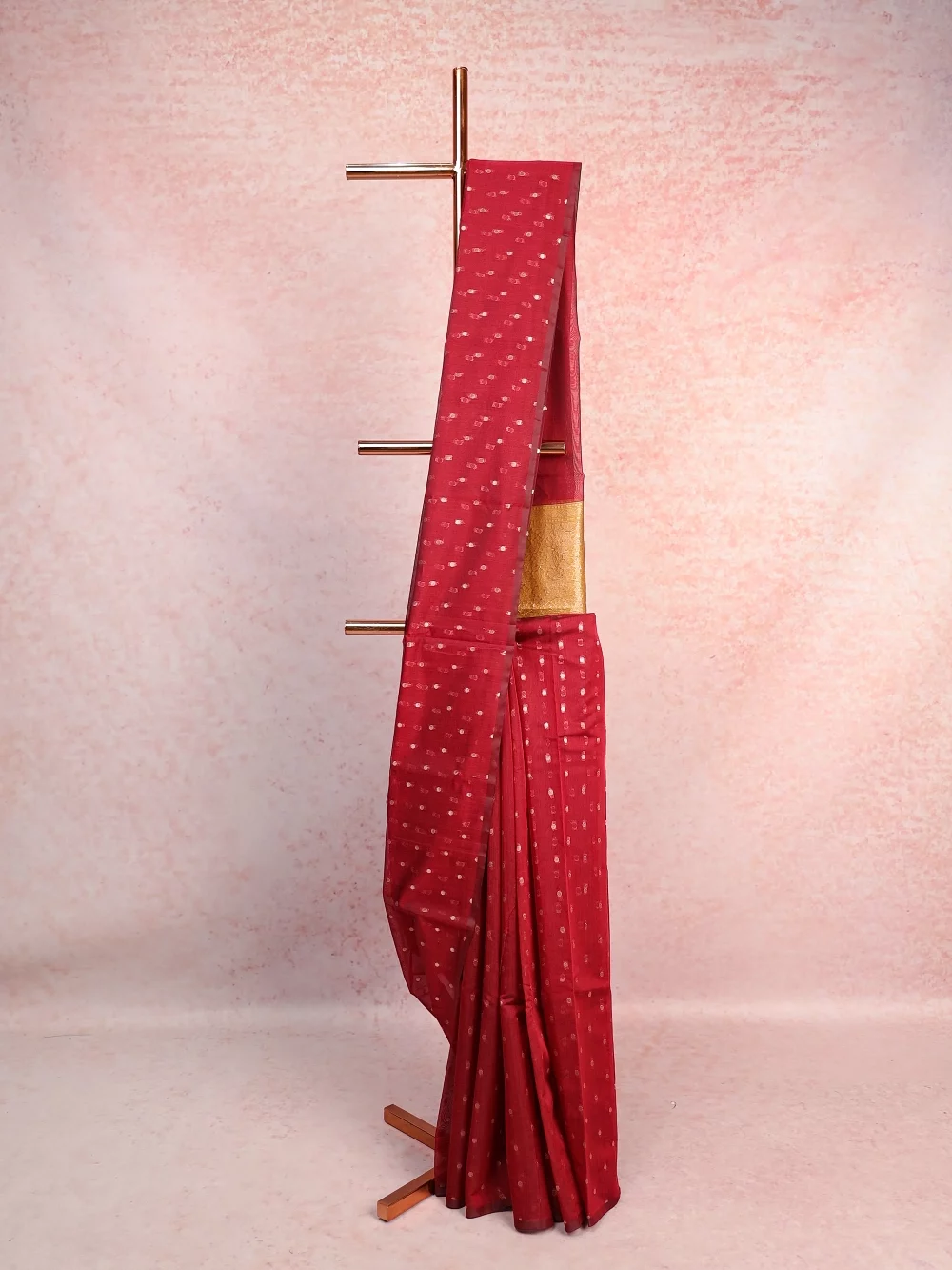 Maroon Cotton Silk Saree