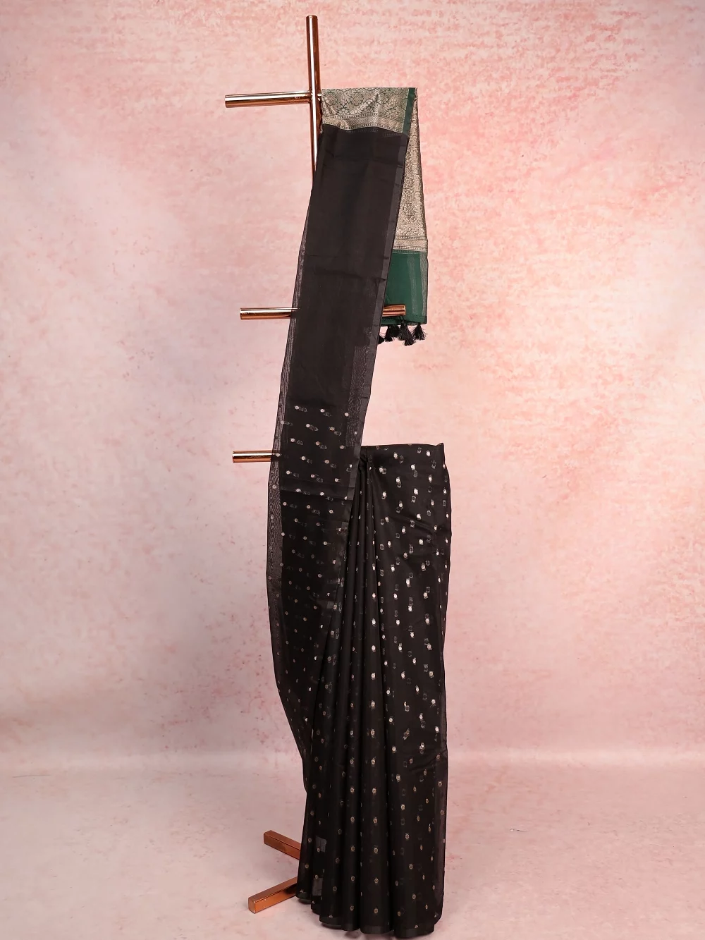 Black Cotton Silk Saree