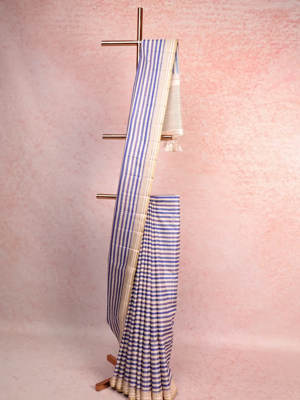 Cream Semi Tussar Saree