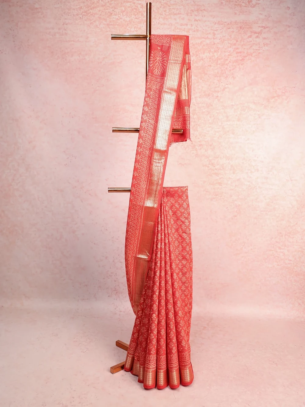 Orange Semi Silk Saree