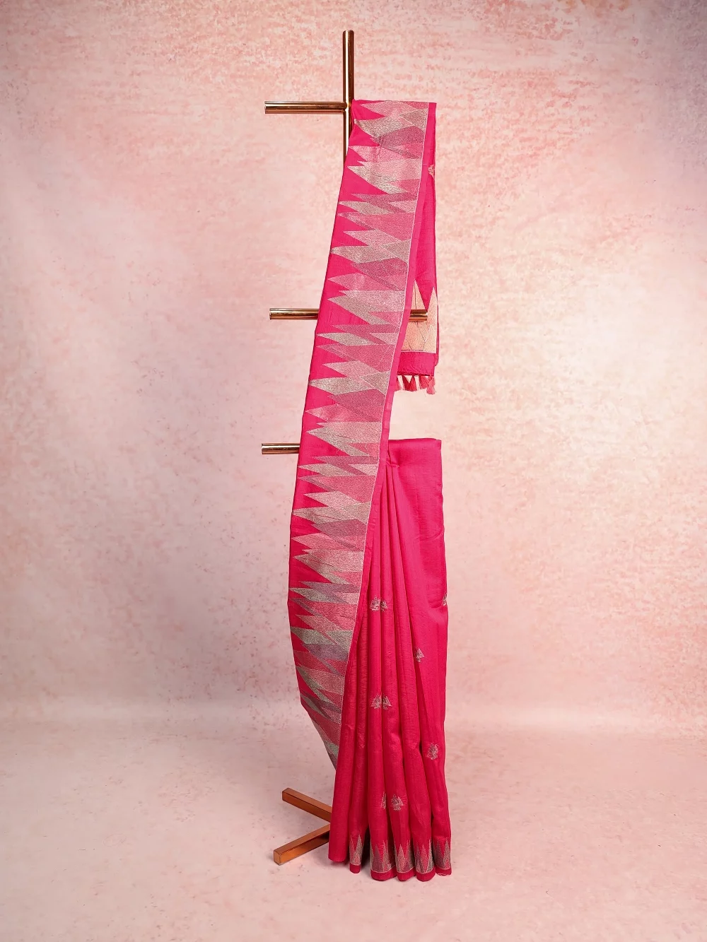 Rani Pink Semi Tussar Saree