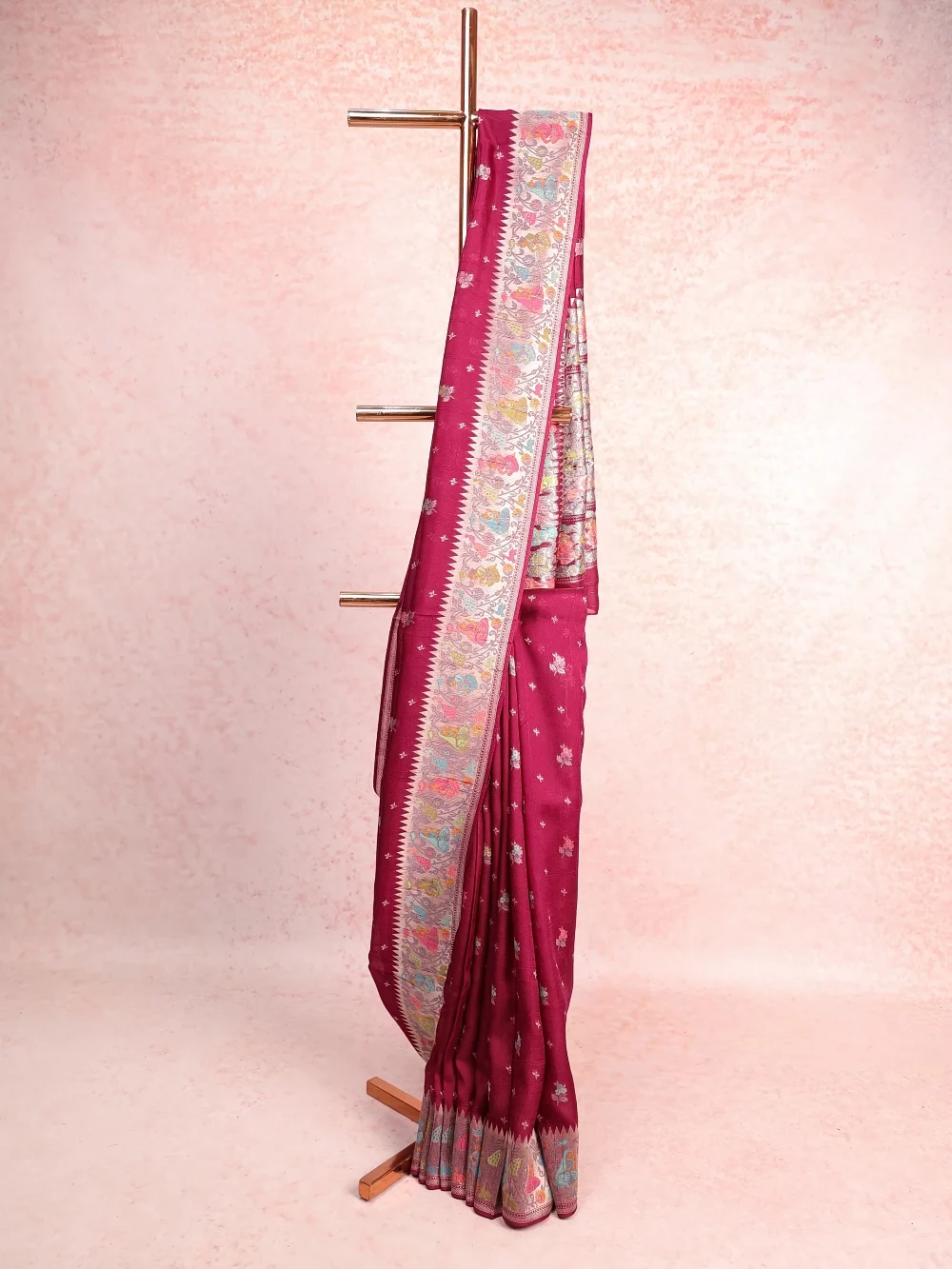 Grape Wine Jute Banarasi Saree