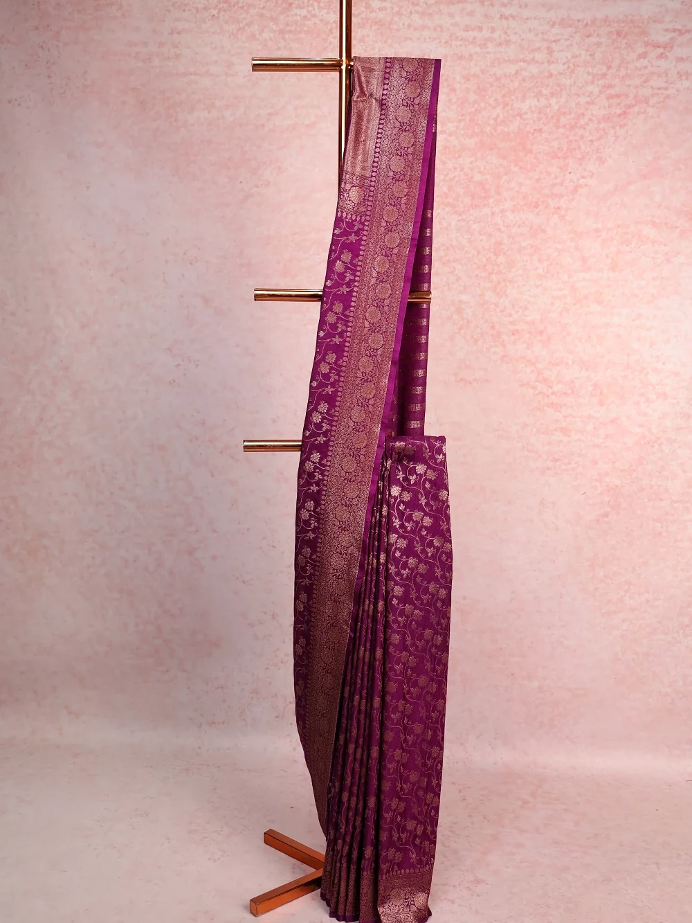 Puple Jute Banarasi Saree