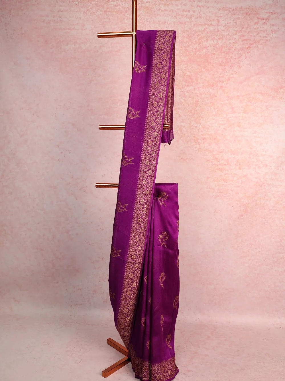 Violet Jute Banarasi Saree
