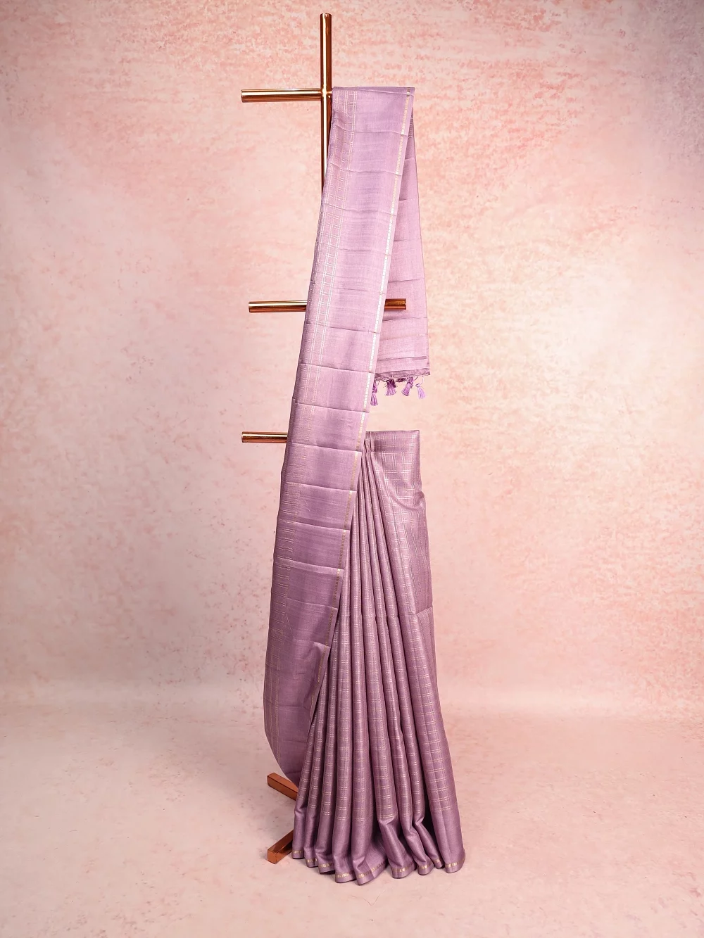 Lavender Semi Tussar  Saree