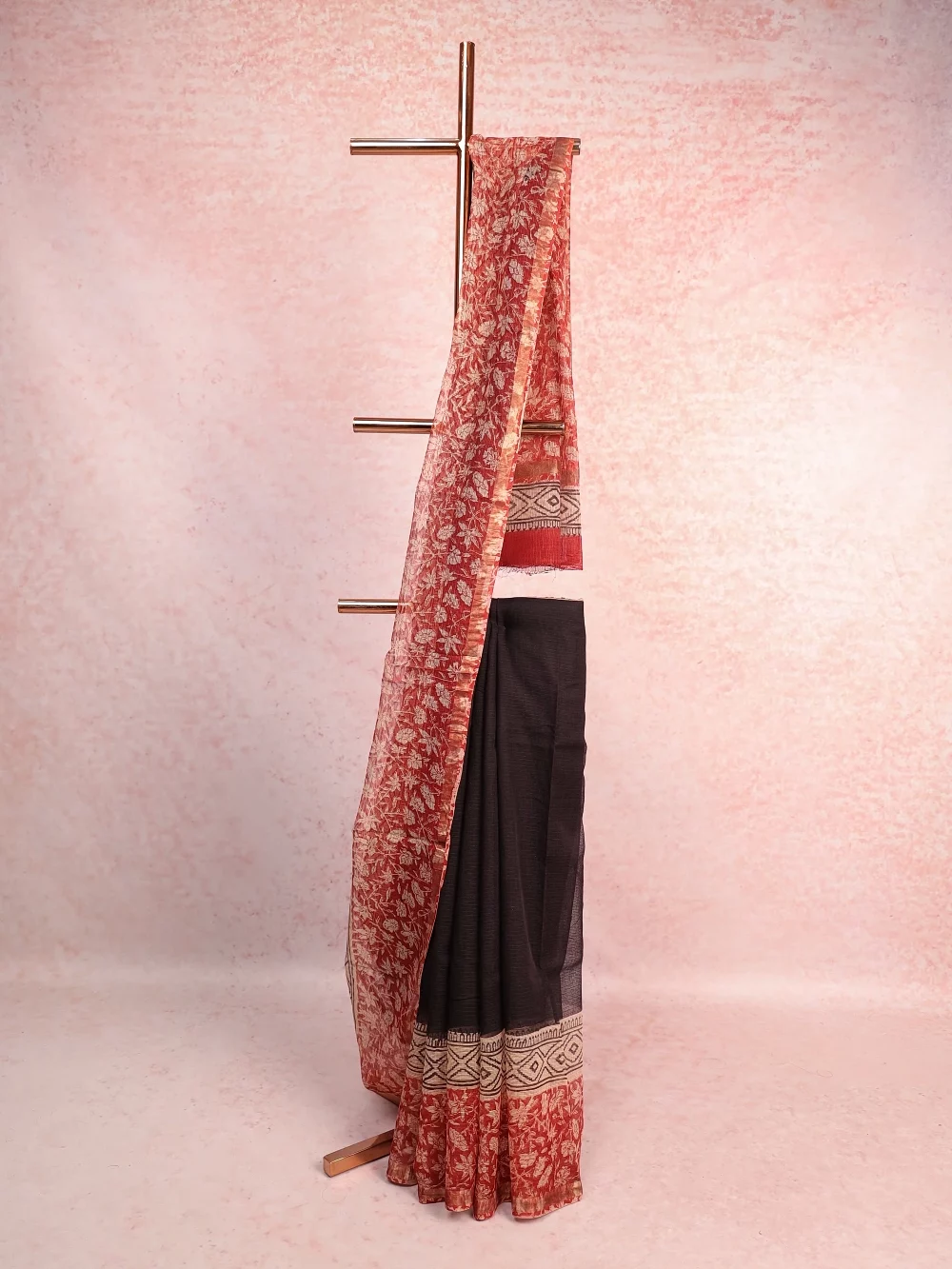 Black Cotton Kota Saree