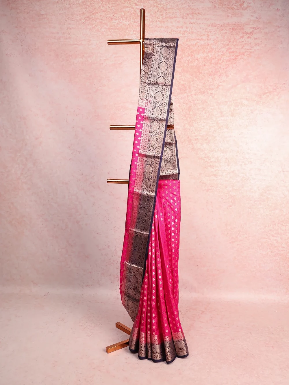 Rani Pink Tussar Banarasi Saree