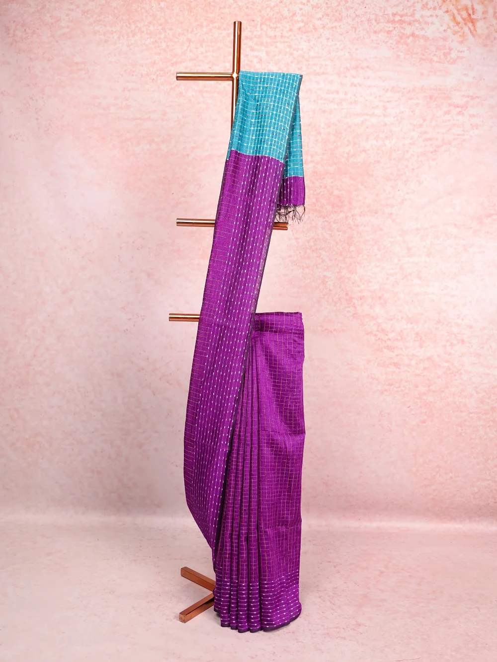 Violet Semi Jute Saree