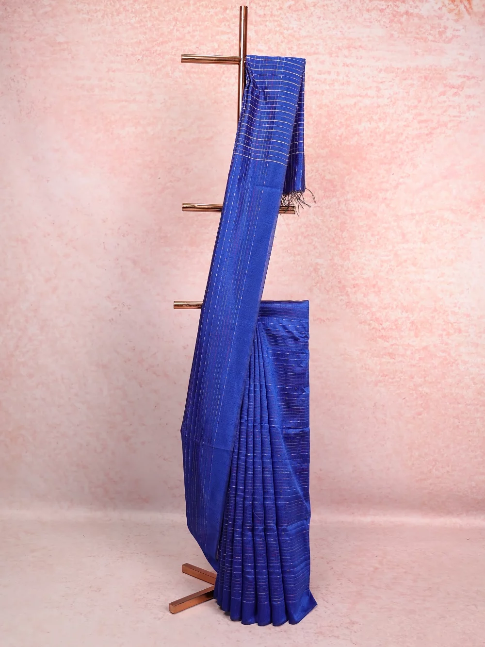 Blue Semi Jute Saree