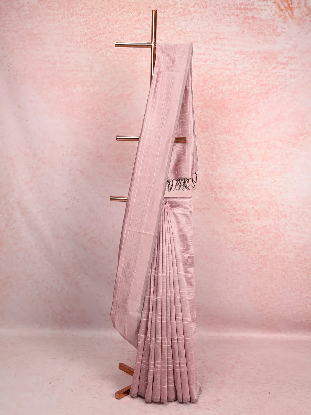 Light Lavender Semi Jute Saree