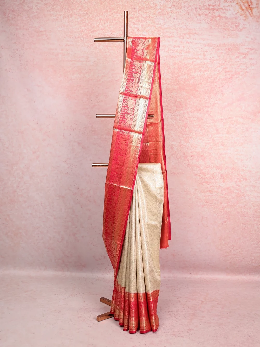 Cream Semi Tissue Saree